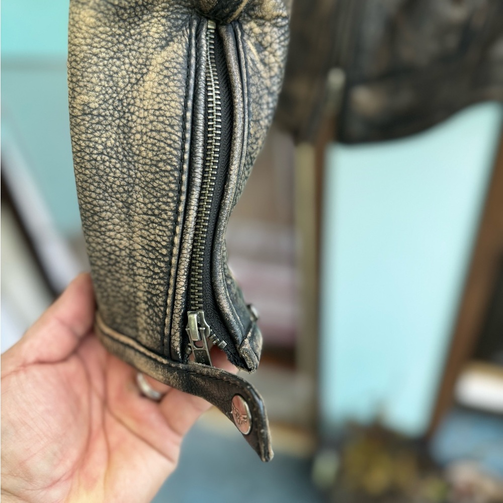 Brown Leather Motorcycle Riding Jacket - Picture 12 of 15